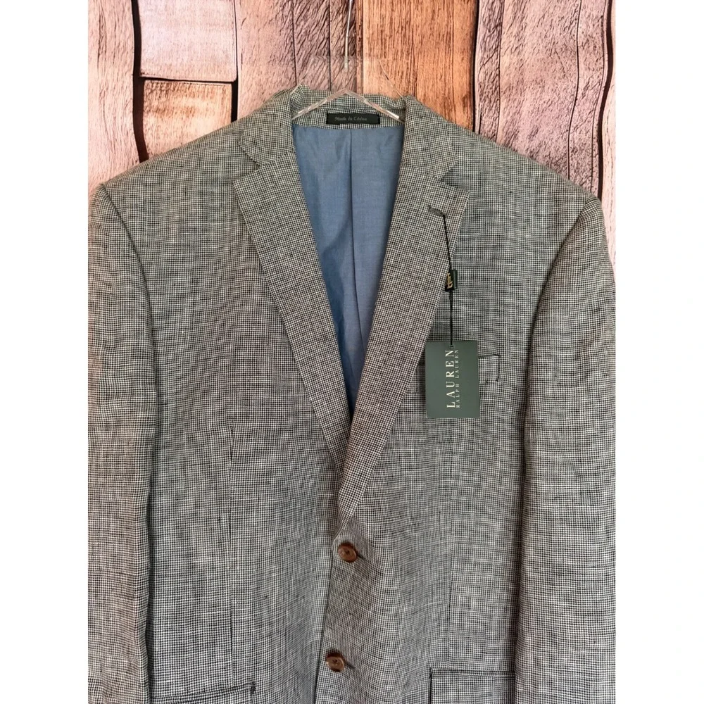 Lauren‎ Ralph Lauren Men's 42R Linen Houndstooth Sport Coat Blazer NWT